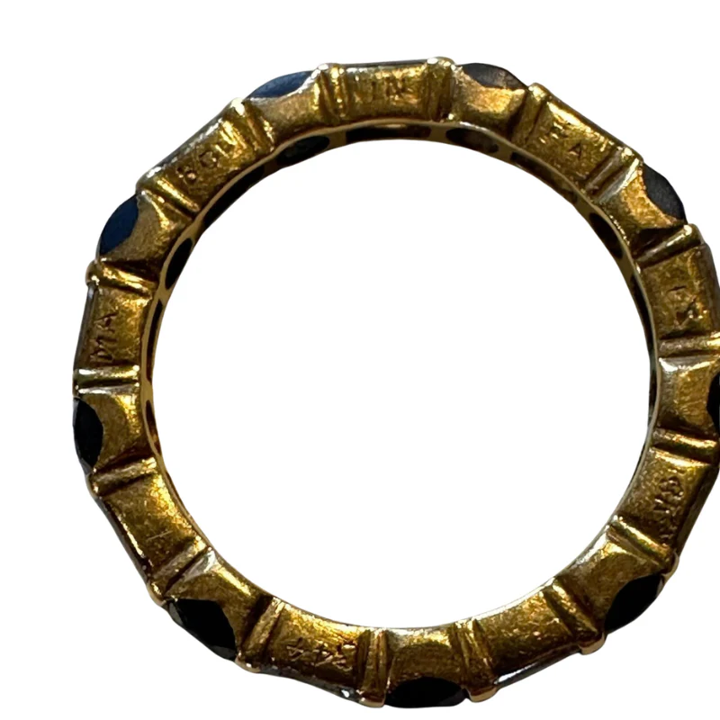 Bague Alliance MAUBOUSSIN en or jaune, saphirs et diamants - Image 3