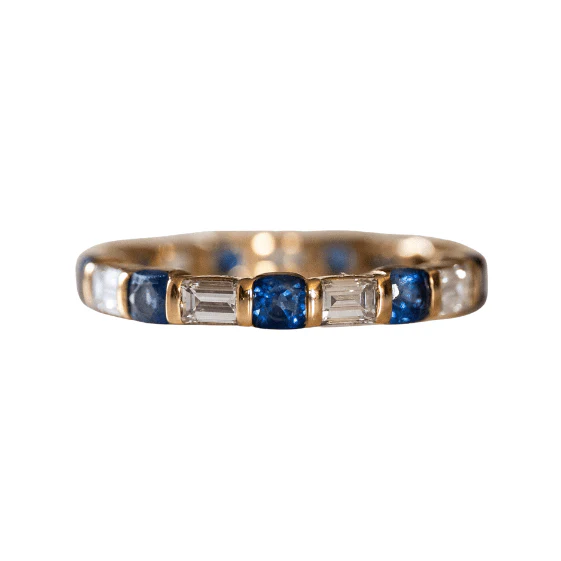 Bague Alliance MAUBOUSSIN en or jaune, saphirs et diamants - Image 4