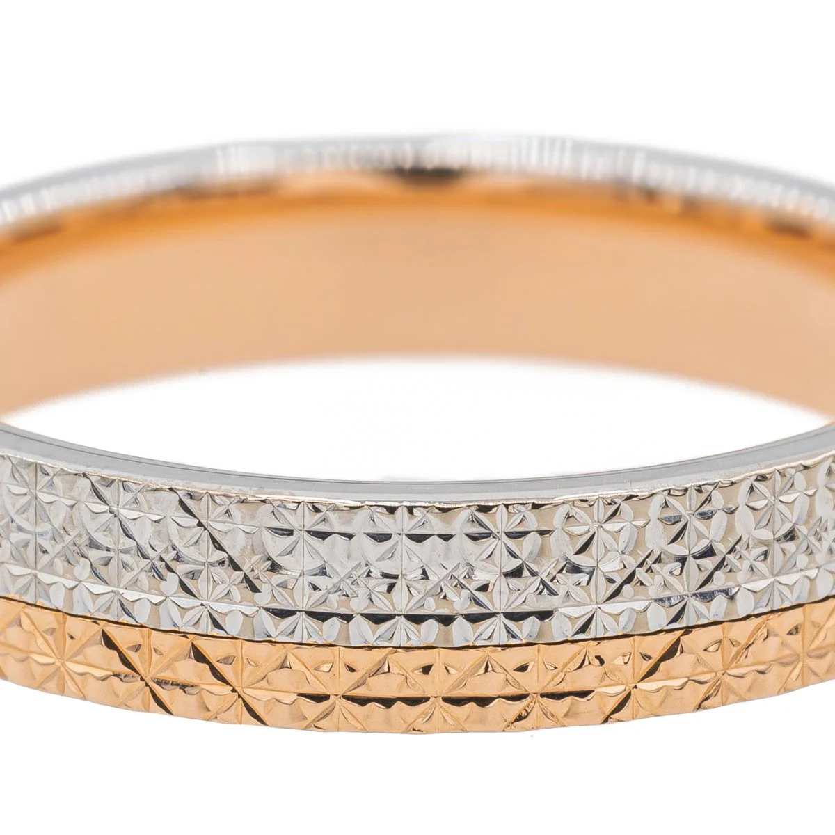 Bague Alliance en or blanc et rose - Image 4