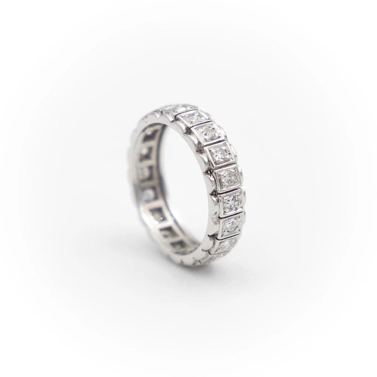 Bague Alliance Or blanc Diamant - Image 3