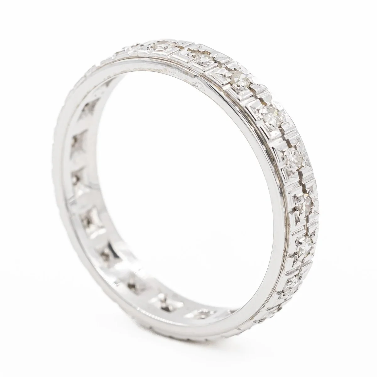 Bague Alliance en or blanc et diamants - Image 7