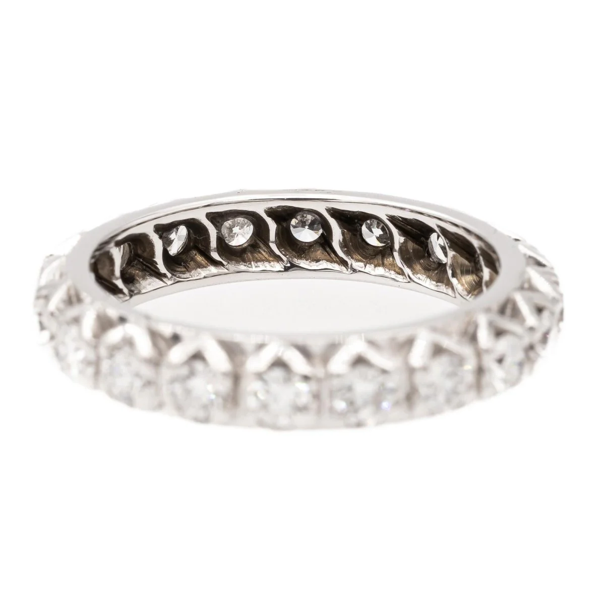 Bague Alliance en or blanc et diamants - Image 2
