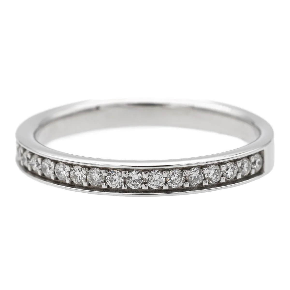 Bague Demi Alliance en or blanc et diamants - Image 3