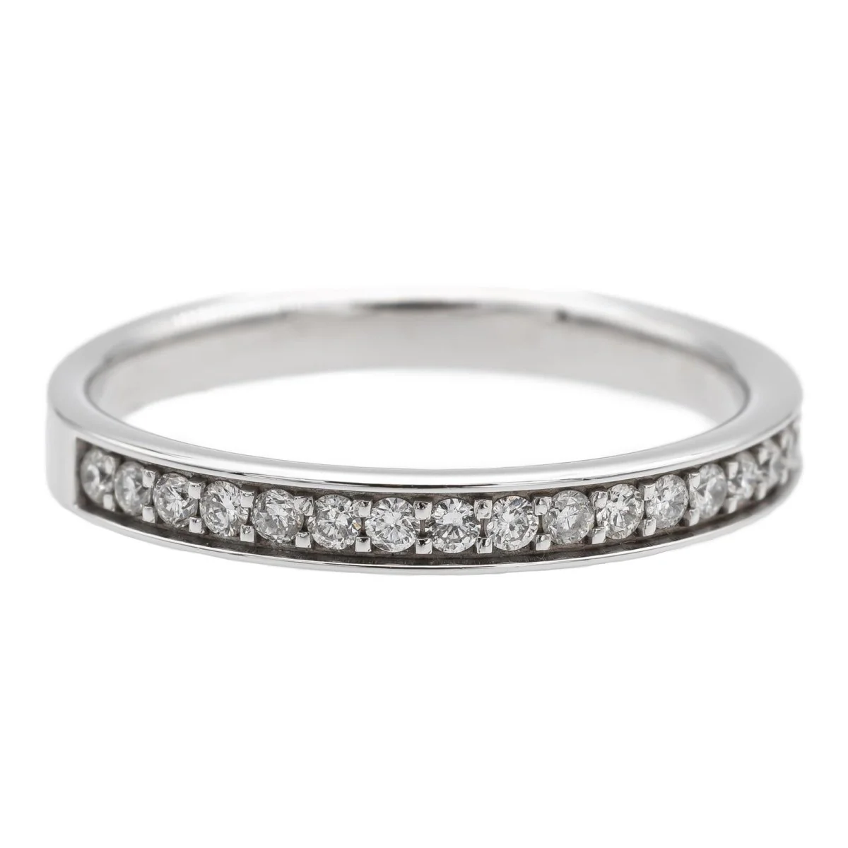 Bague Demi Alliance en or blanc et diamants - Image 6