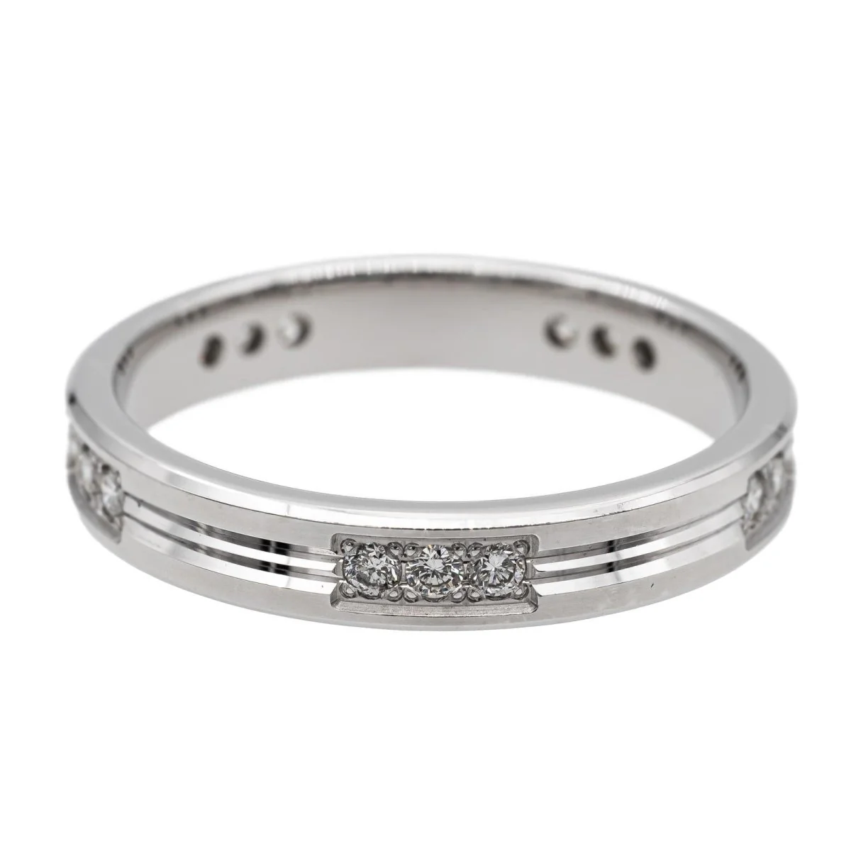 Bague Alliance en or blanc et diamants