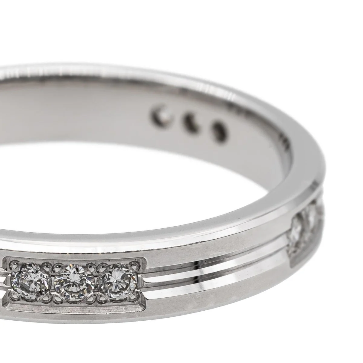 Bague Alliance en or blanc et diamants - Image 3