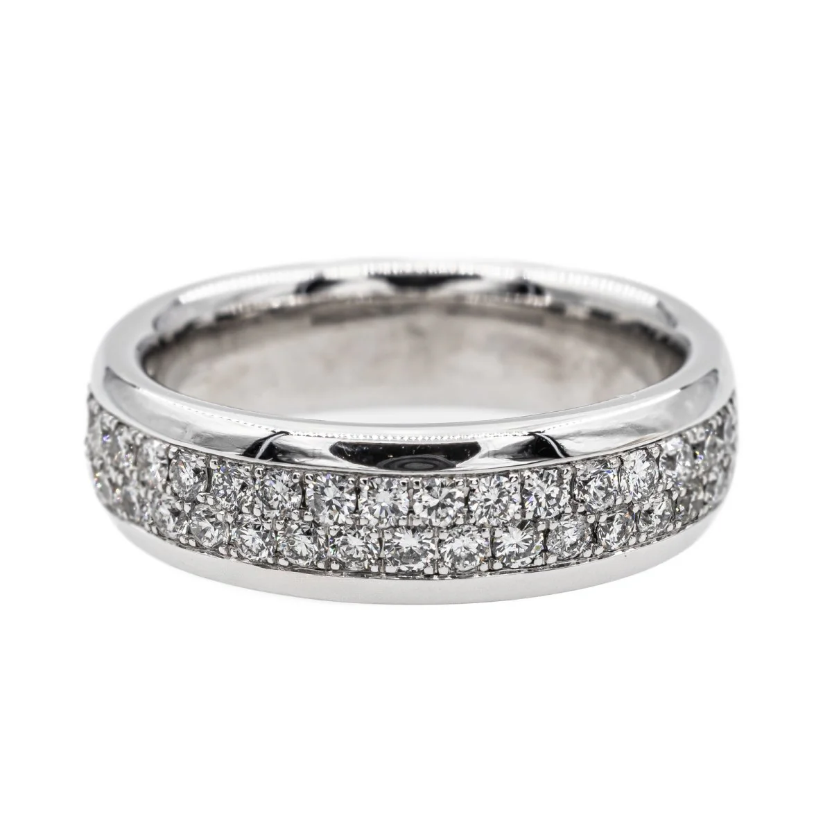 Bague Alliance en Or blanc et Diamant