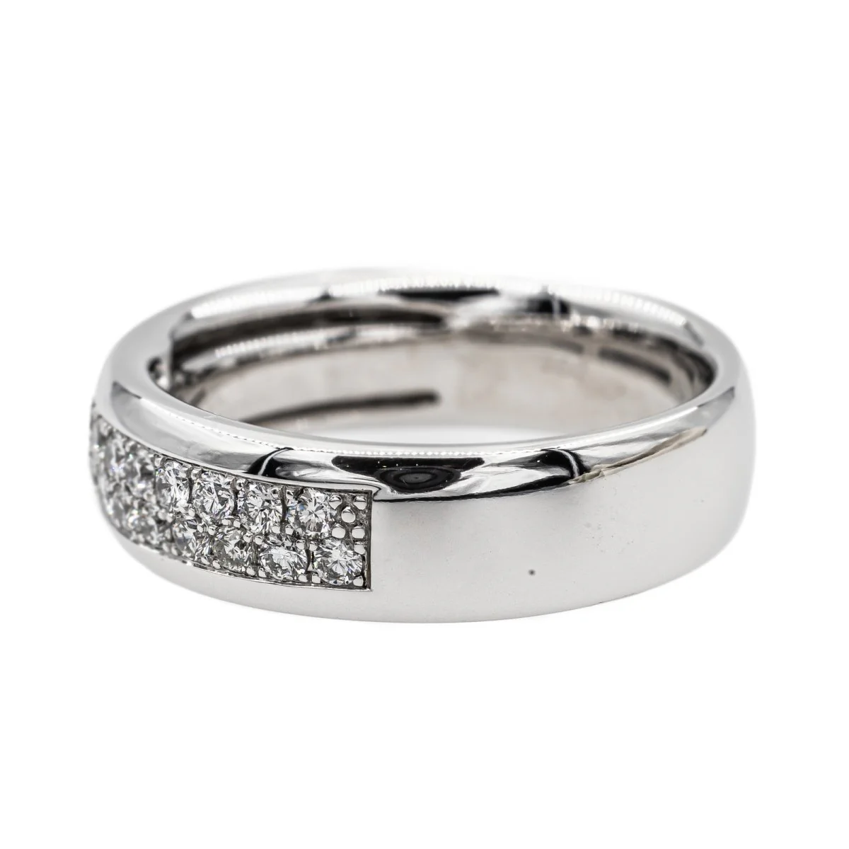 Bague Alliance en Or blanc et Diamant - Image 4