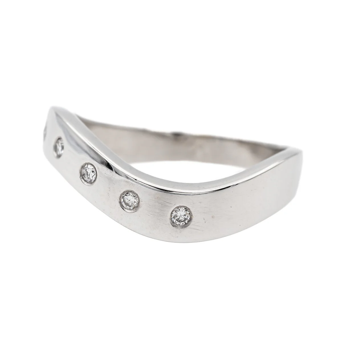 Bague Alliance en or blanc et diamant - Image 3