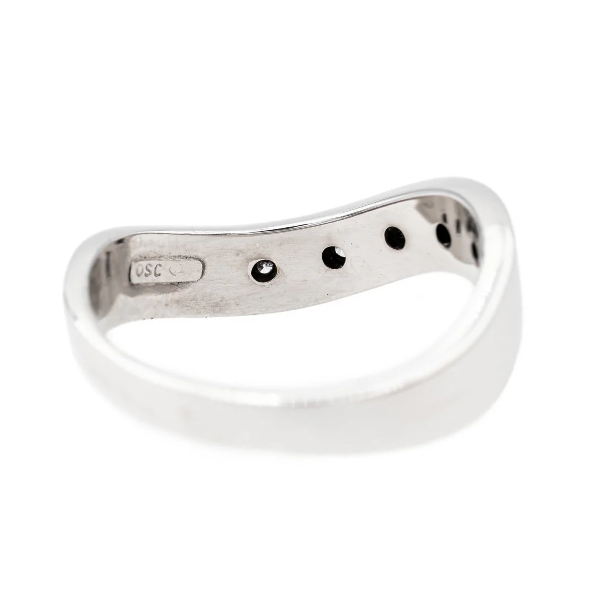 Bague Alliance en or blanc et diamant - Image 5