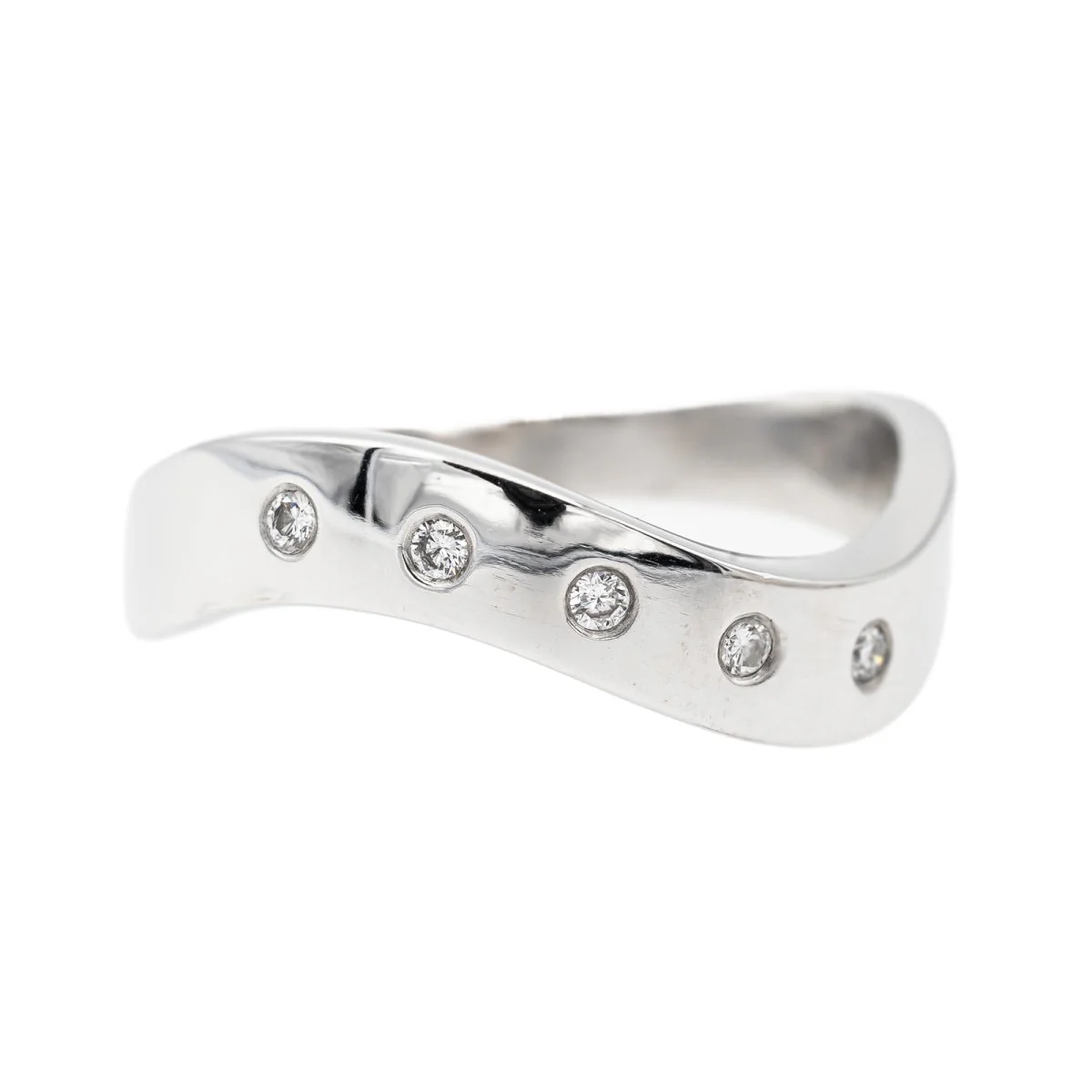 Bague Alliance en or blanc et diamant - Image 7