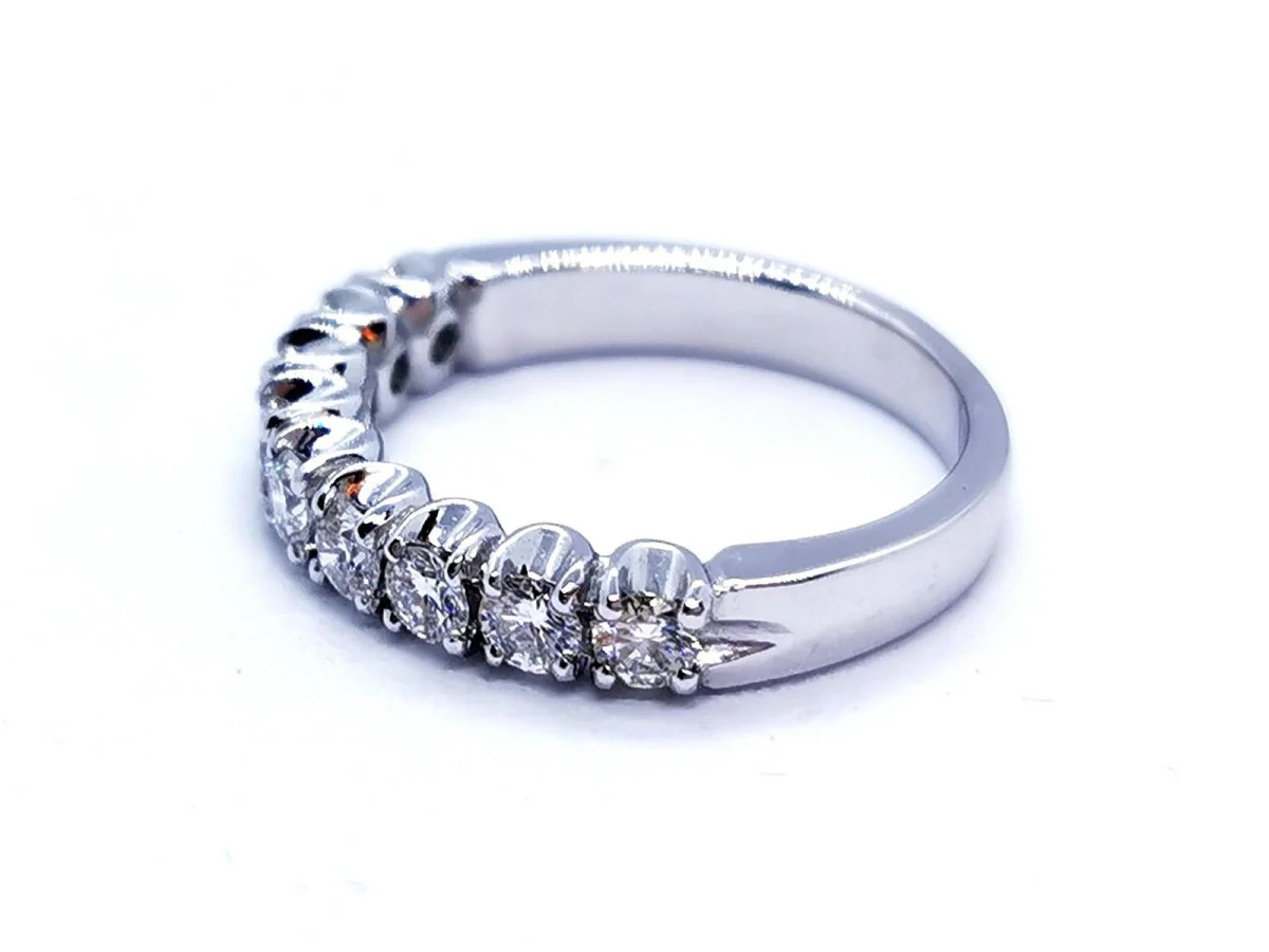 Bague Alliance Or blanc Diamant - Image 3
