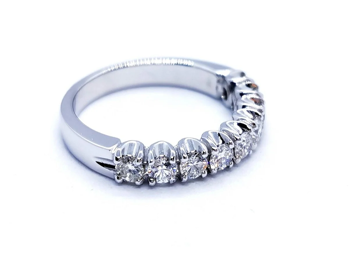Bague Alliance Or blanc Diamant - Image 7