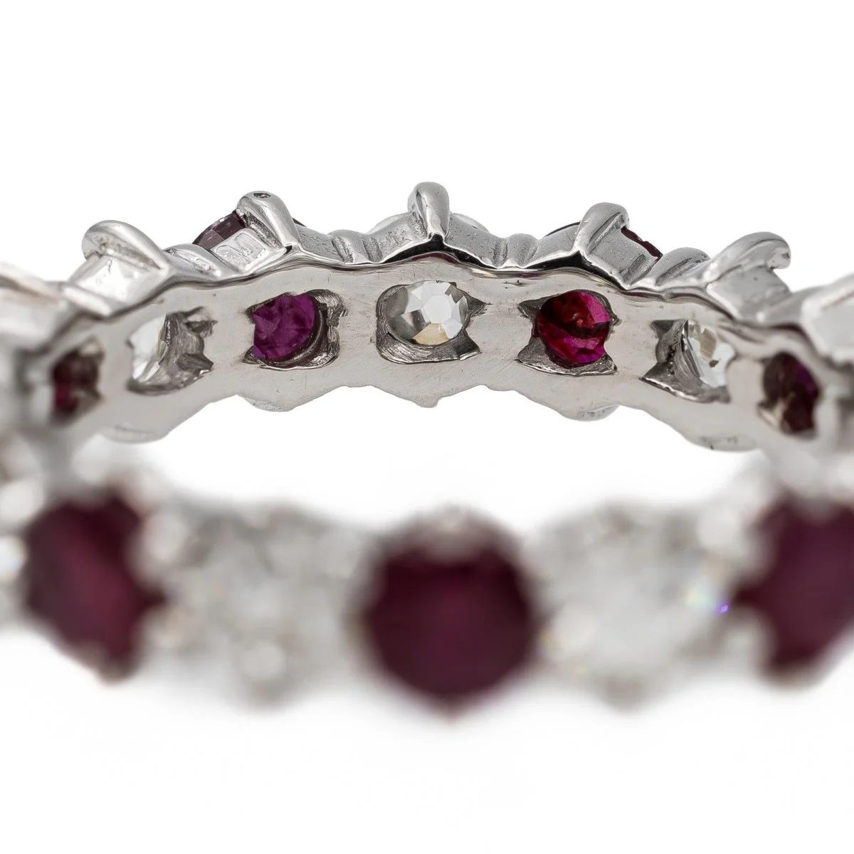 Bague Alliance Or blanc Rubis - Image 3