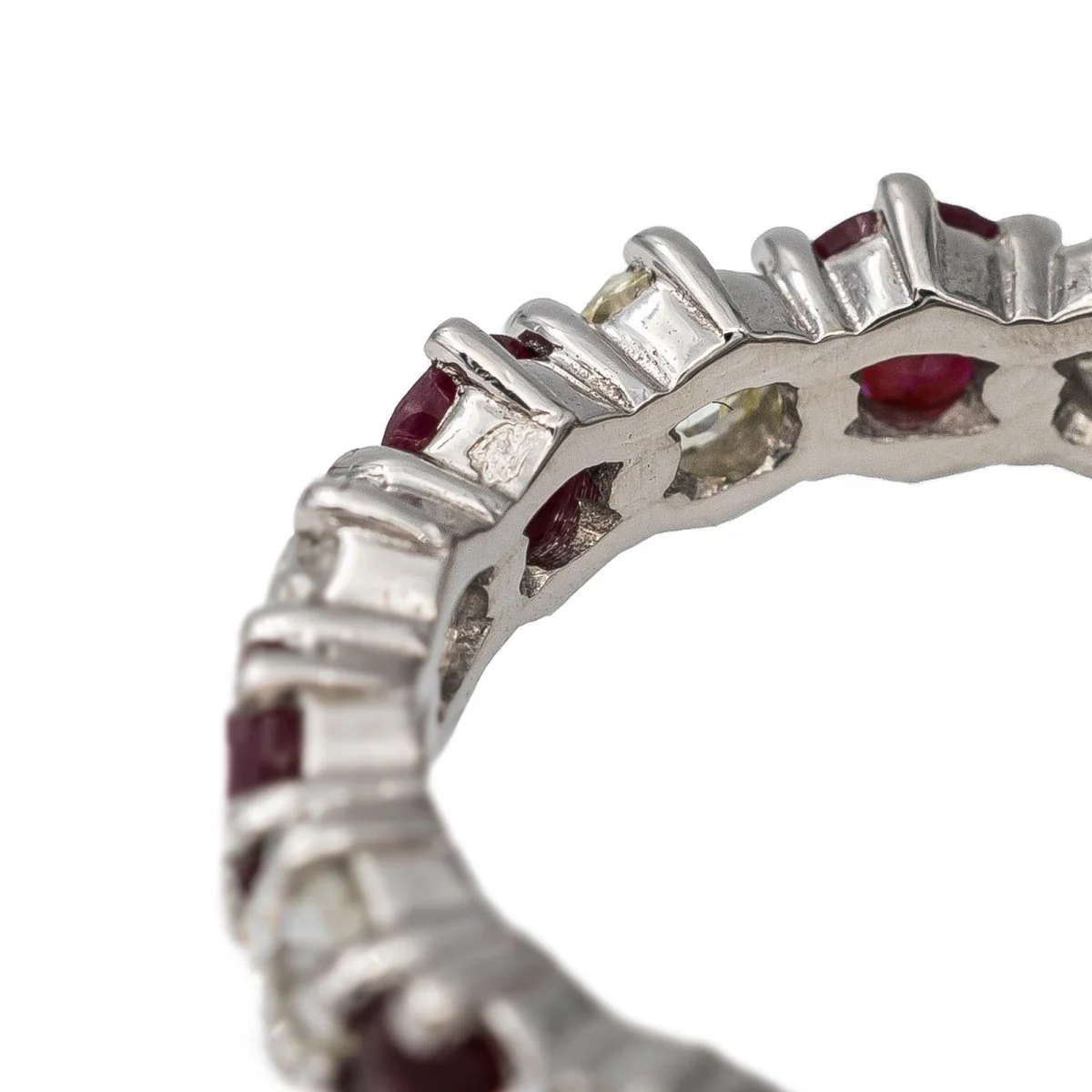 Bague Alliance Or blanc Rubis - Image 4