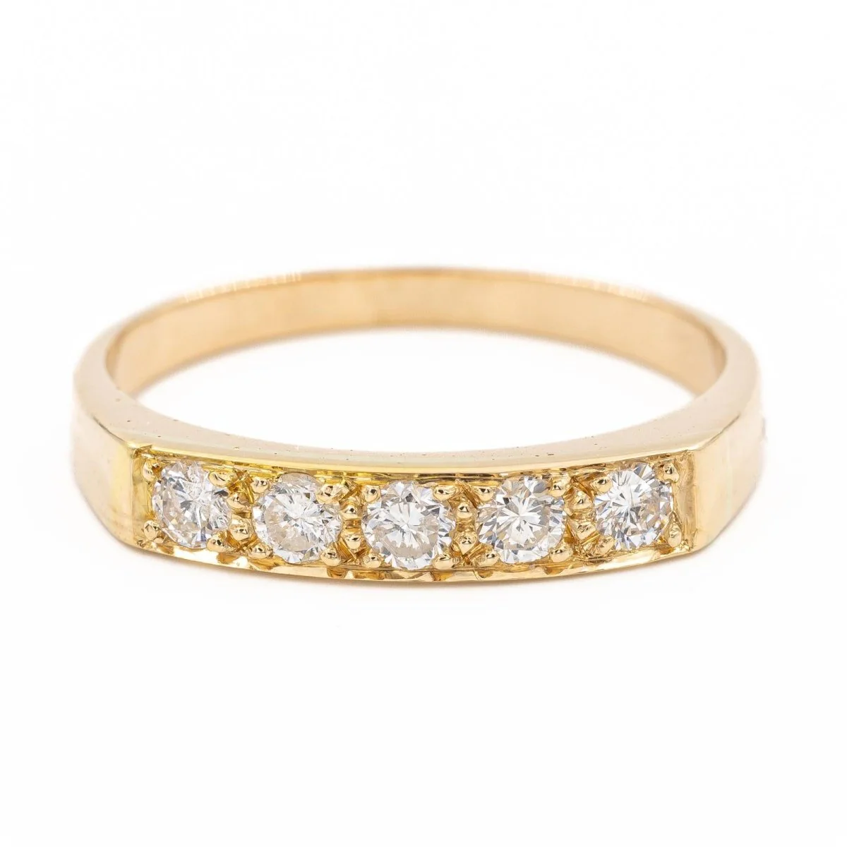 Bague Alliance en or jaune et diamants