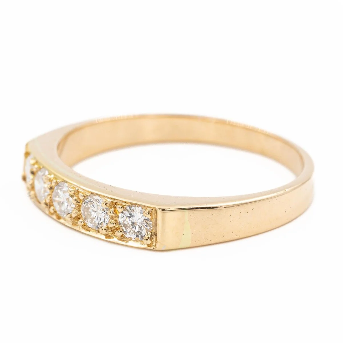 Bague Alliance en or jaune et diamants - Image 2