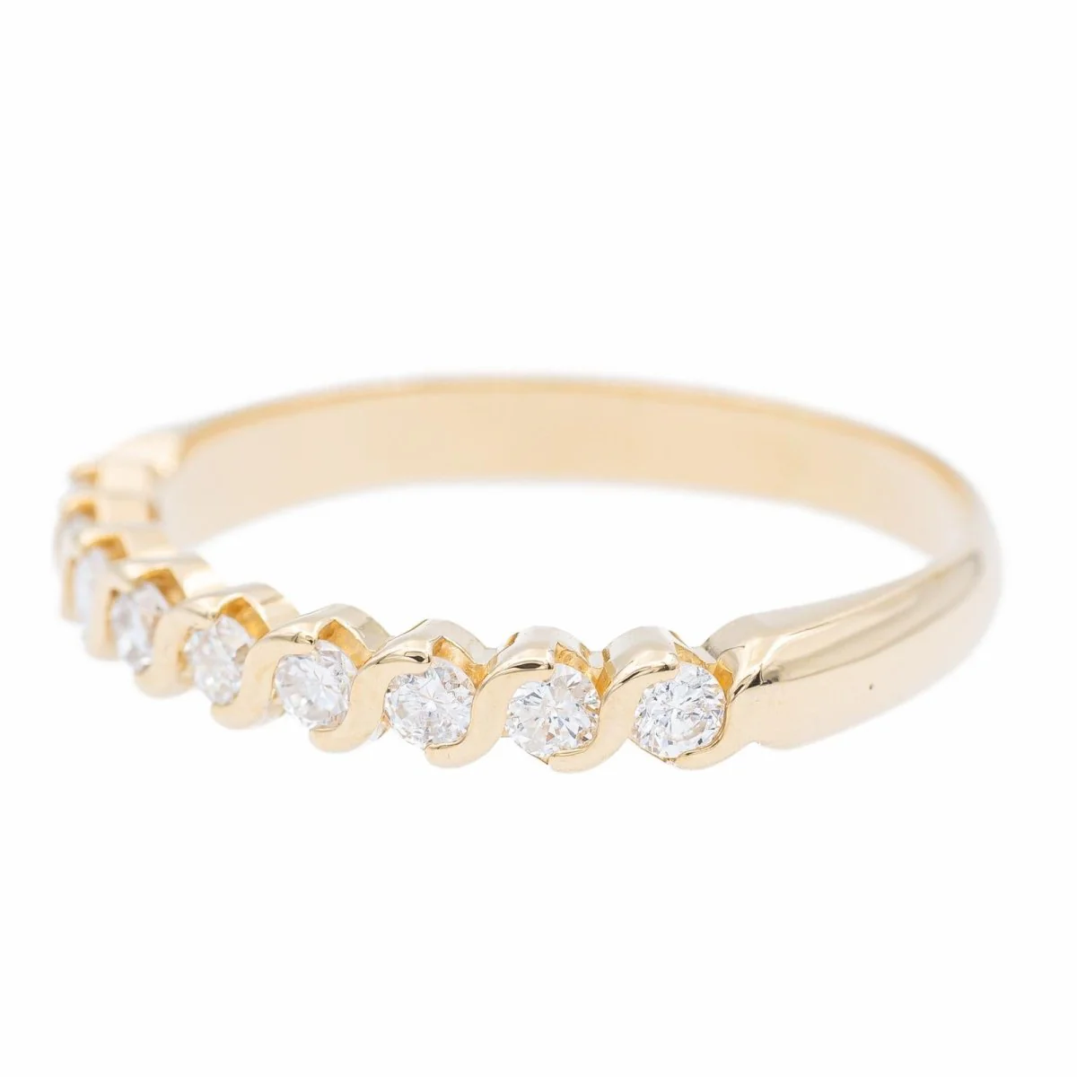 Bague Alliance en or jaune et diamants - Image 2
