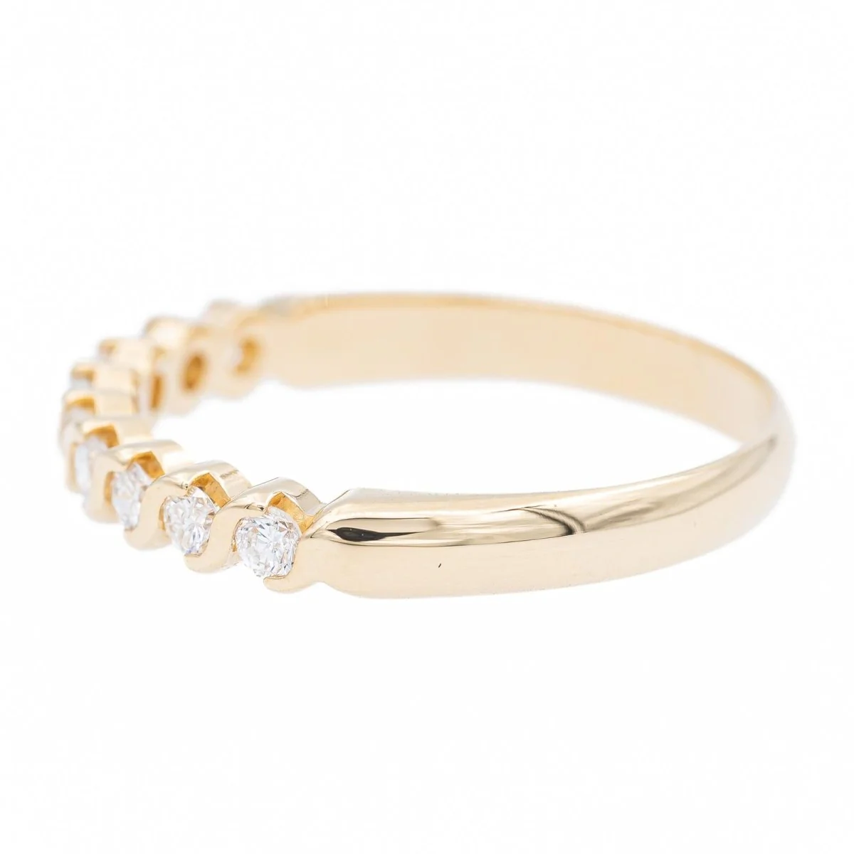 Bague Alliance en or jaune et diamants - Image 3