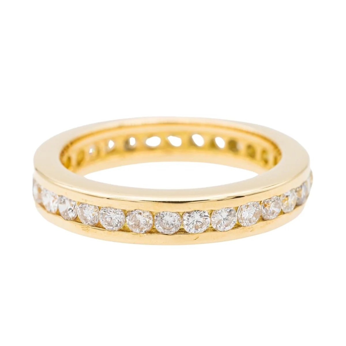 Bague Alliance américaine en  or jaune et diamants