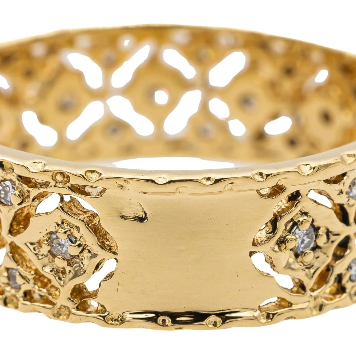 Bague Alliance or jaune et diamant - Image 6