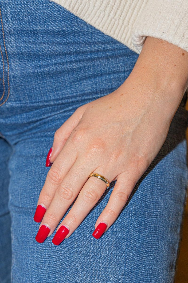 Bague Alliance en Or jaune et Diamants - Image 2