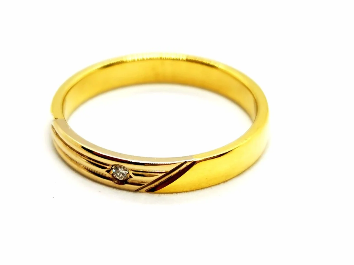 Bague Alliance Or jaune Diamant - Image 2