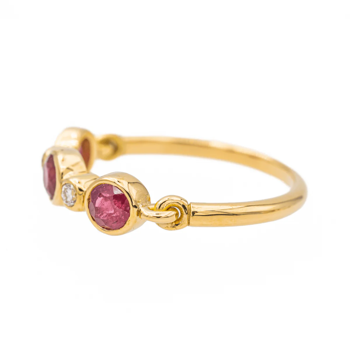 Bague Alliance Or jaune Rubis - Image 3