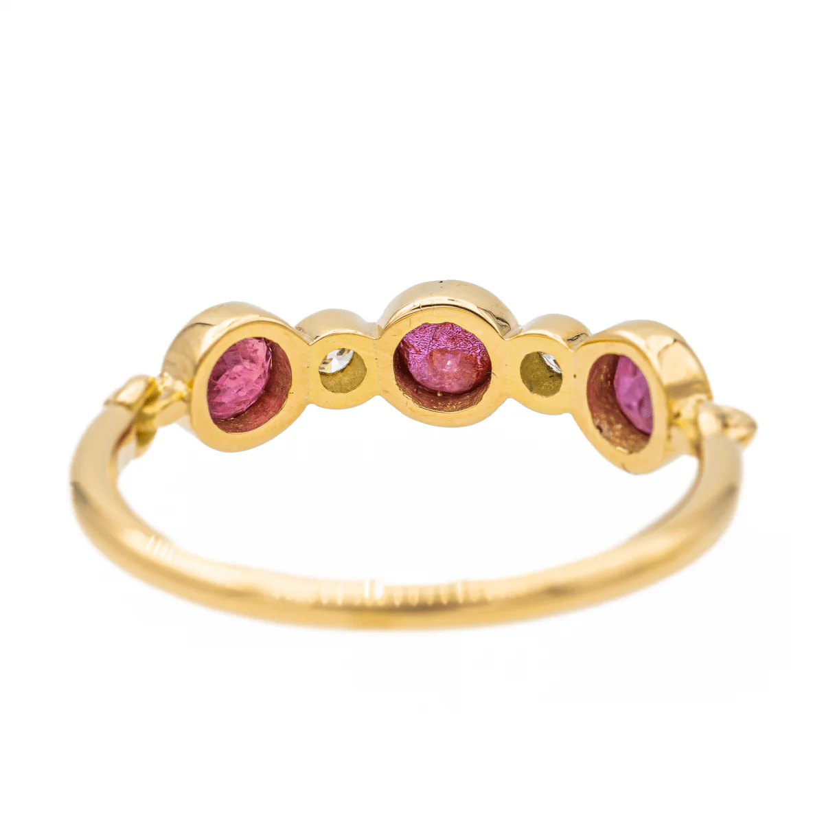 Bague Alliance Or jaune Rubis - Image 4