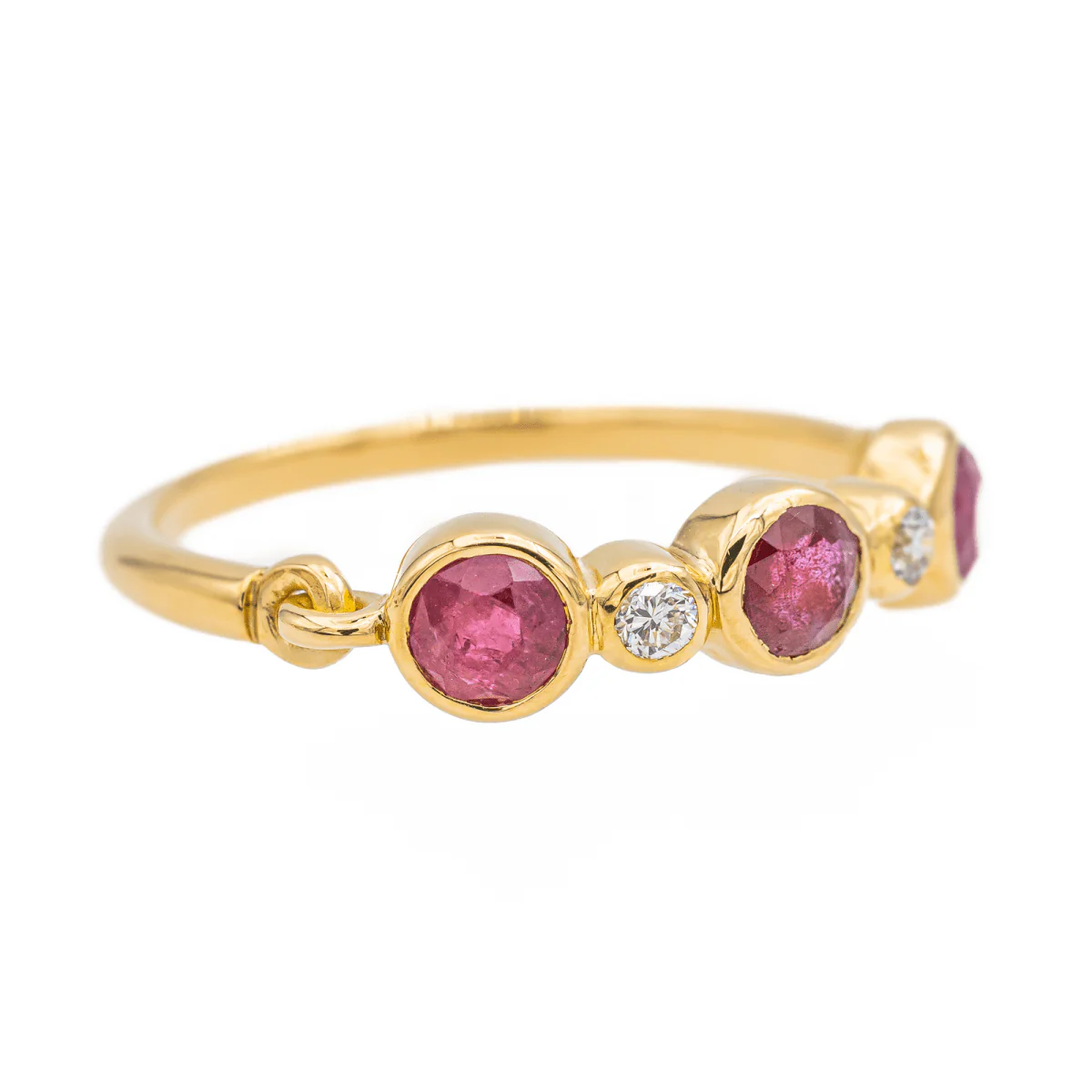 Bague Alliance Or jaune Rubis - Image 6