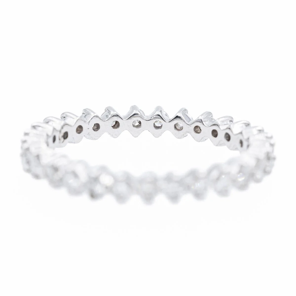 Bague Alliance en or blanc et diamants - Image 2