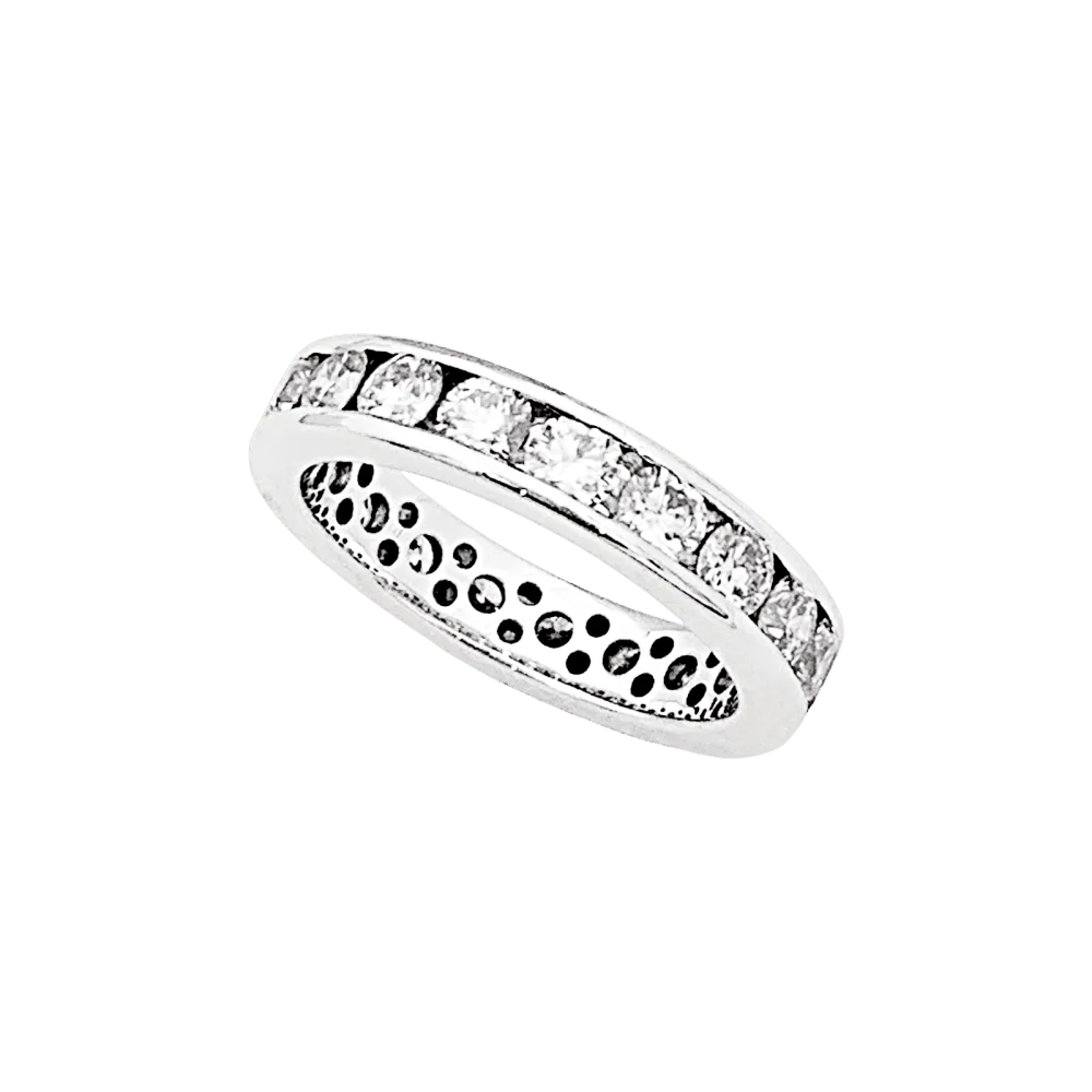 Bague Alliance en or blanc et diamants - Image 4
