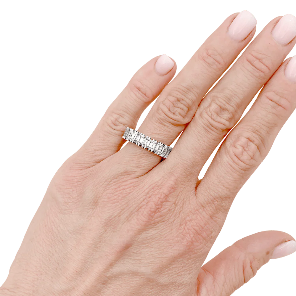 Bague Alliance en platine et diamants - Image 2