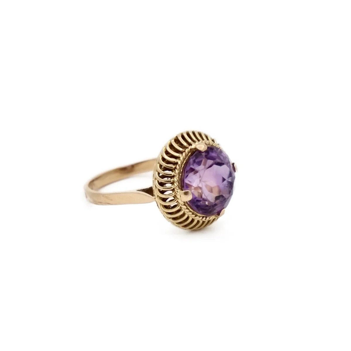 Bague améthyste en or jaune - Image 3