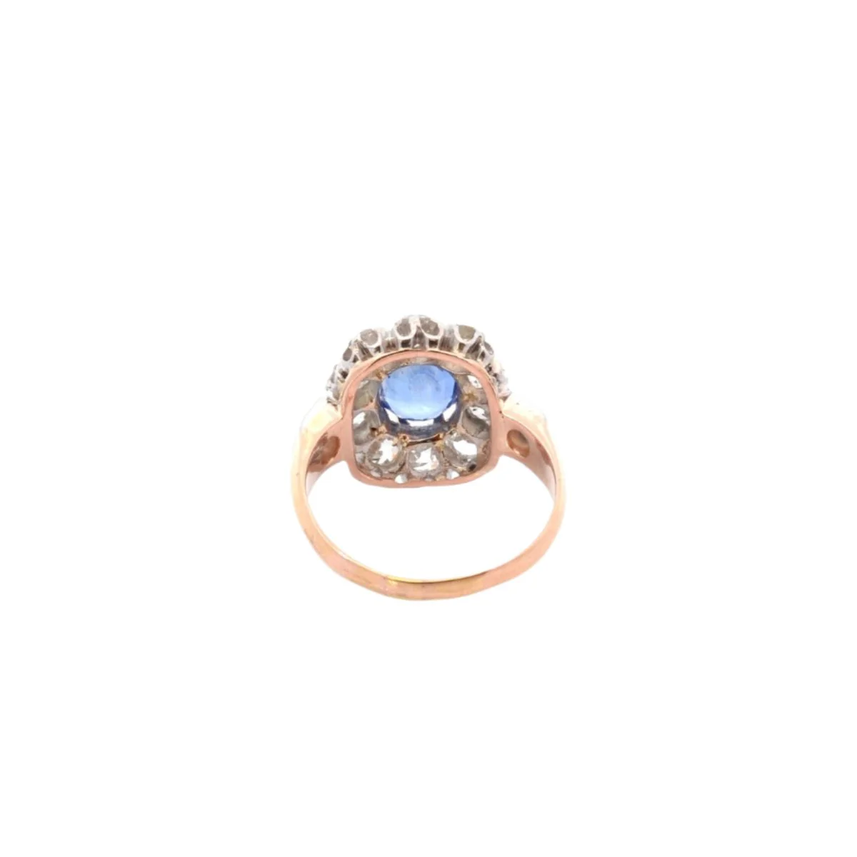 Bague Marguerite en platine, or blanc, saphir et diamants - Image 4