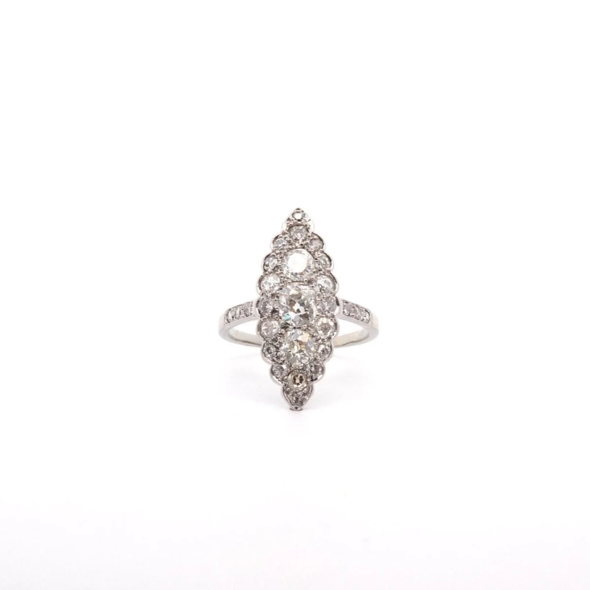 Bague en or, platine et diamants - Image 2