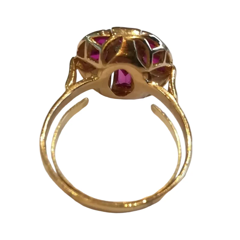 Bague en or blanc, or jaune, rubis et diamants - Image 3