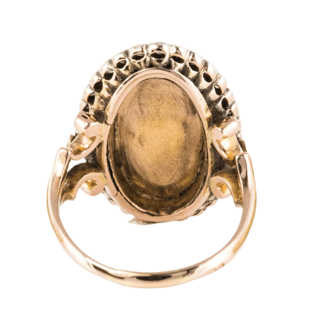 Bague Pompadour en or rose, argent, agate et diamants - Image 4