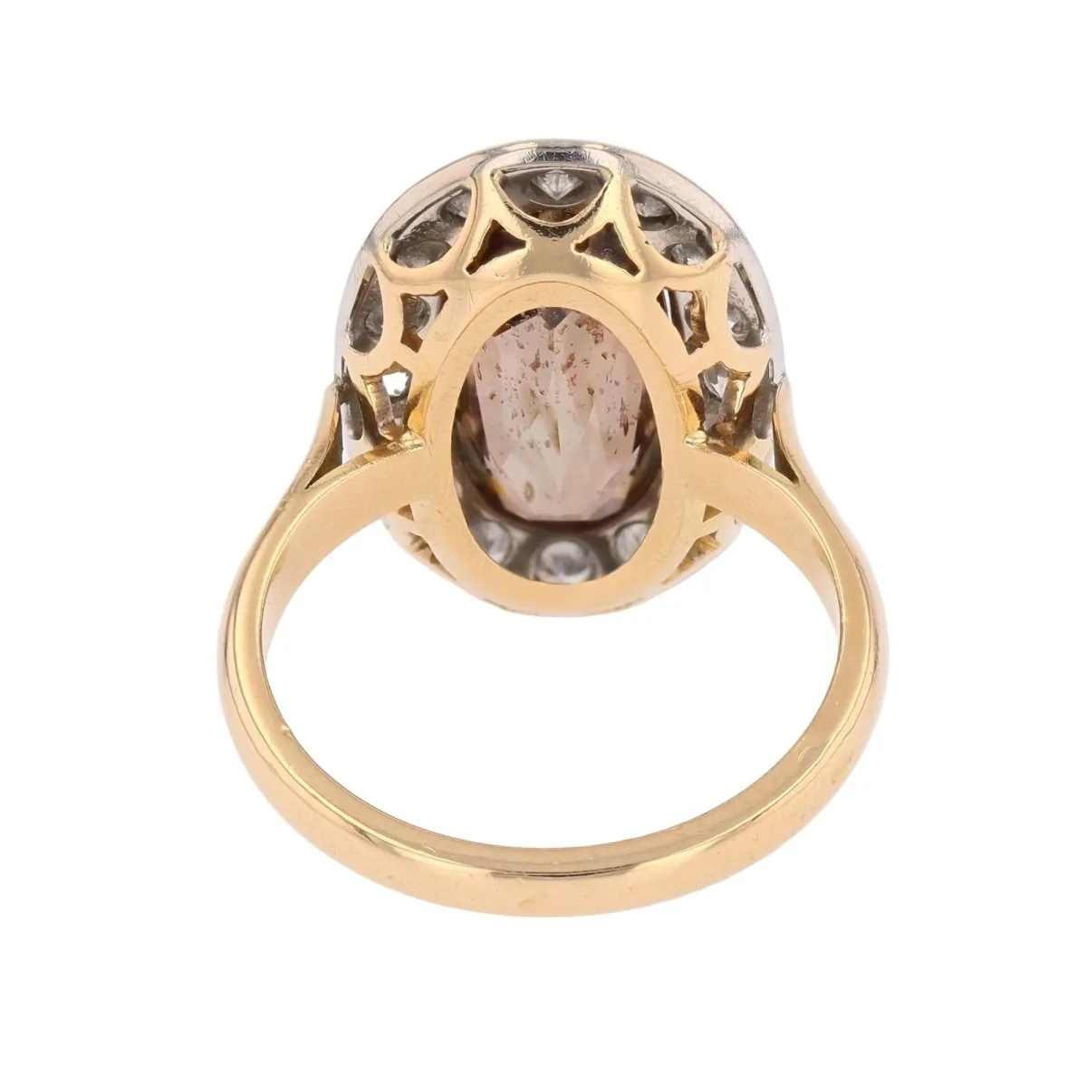 Bague Entourage en or jaune, platine, andalousite et diamants - Image 4