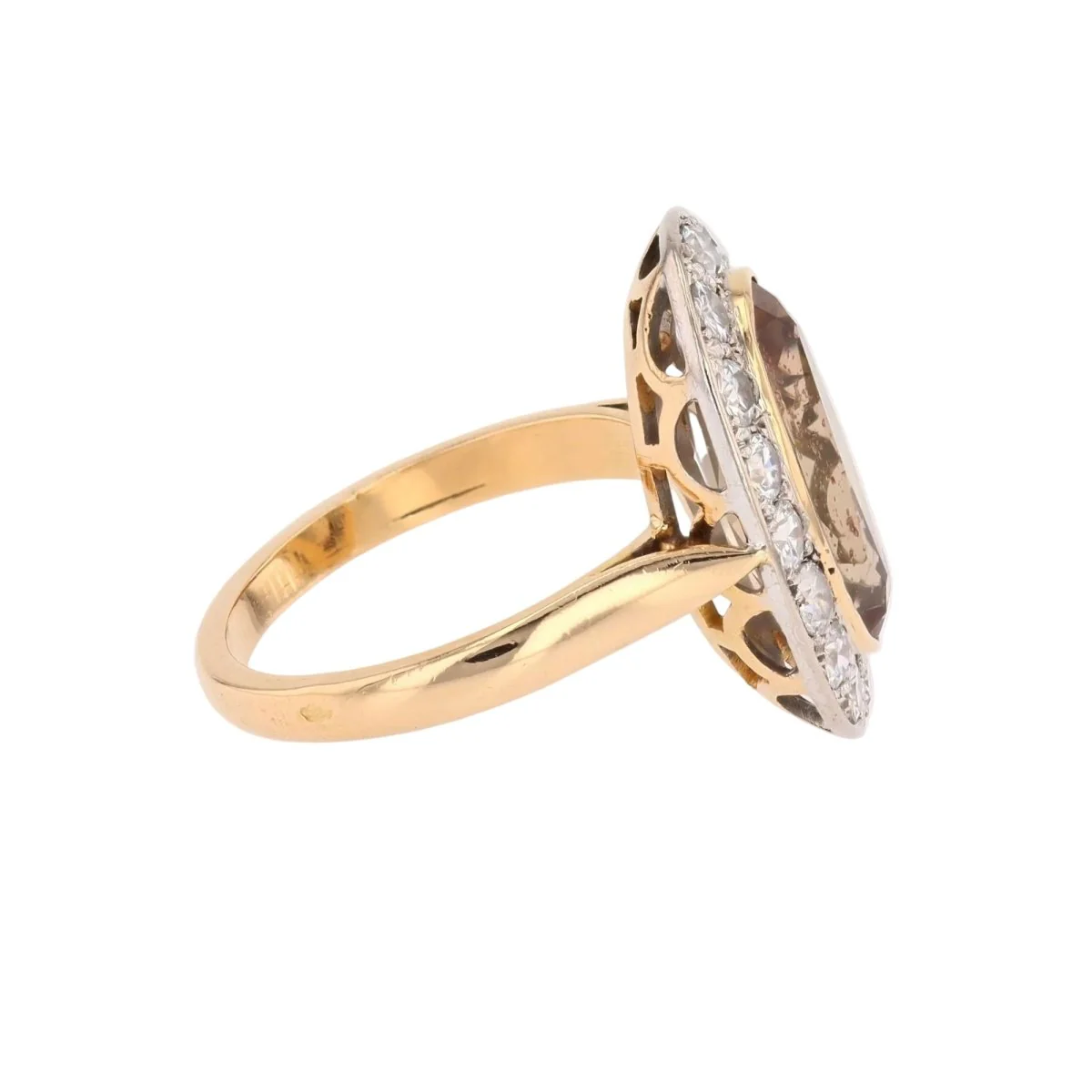 Bague Entourage en or jaune, platine, andalousite et diamants - Image 5