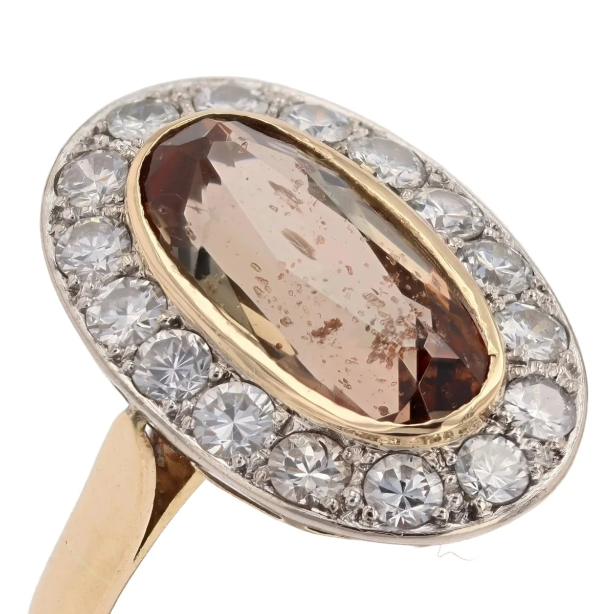 Bague Entourage en or jaune, platine, andalousite et diamants - Image 7