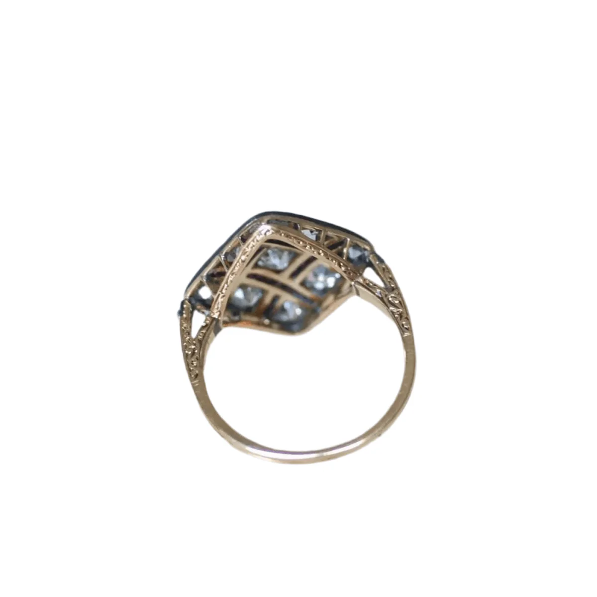 Bague en or jaune, argent, rubis et diamants - Image 4