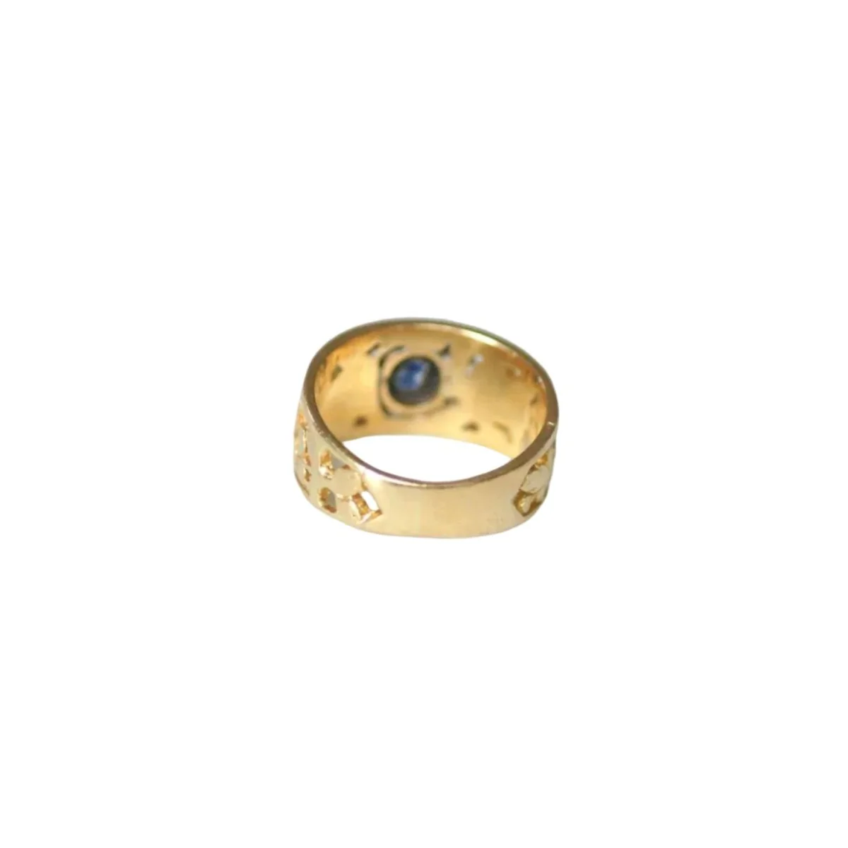 Bague Bandeau en or jaune et saphir - Image 6