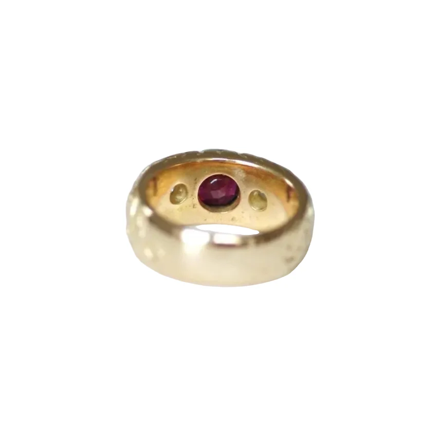 Bague Bandeau en or jaune, rubis, et diamants - Image 6