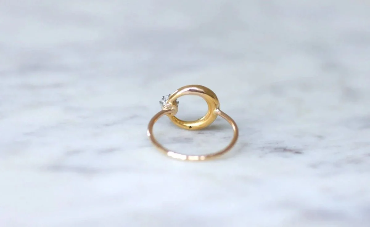 Bague croissant de lune diamant et or - Image 10
