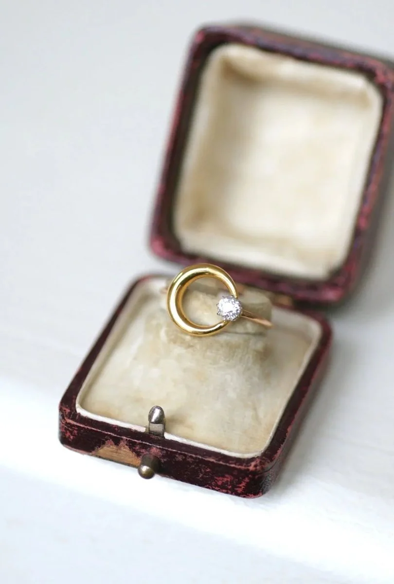 Bague croissant de lune diamant et or - Image 9