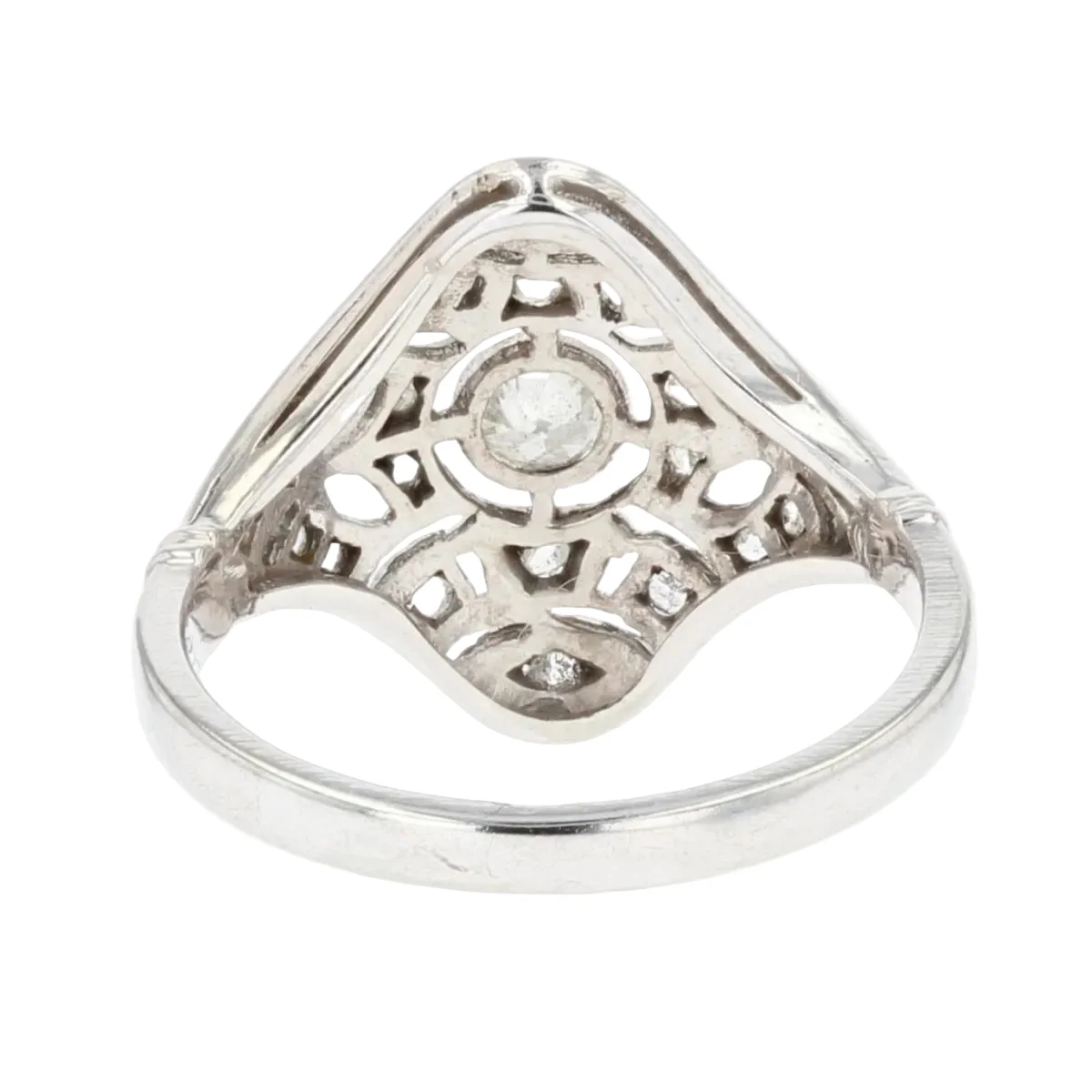 Bague Cocktail en or blanc, platine et diamants - Image 4