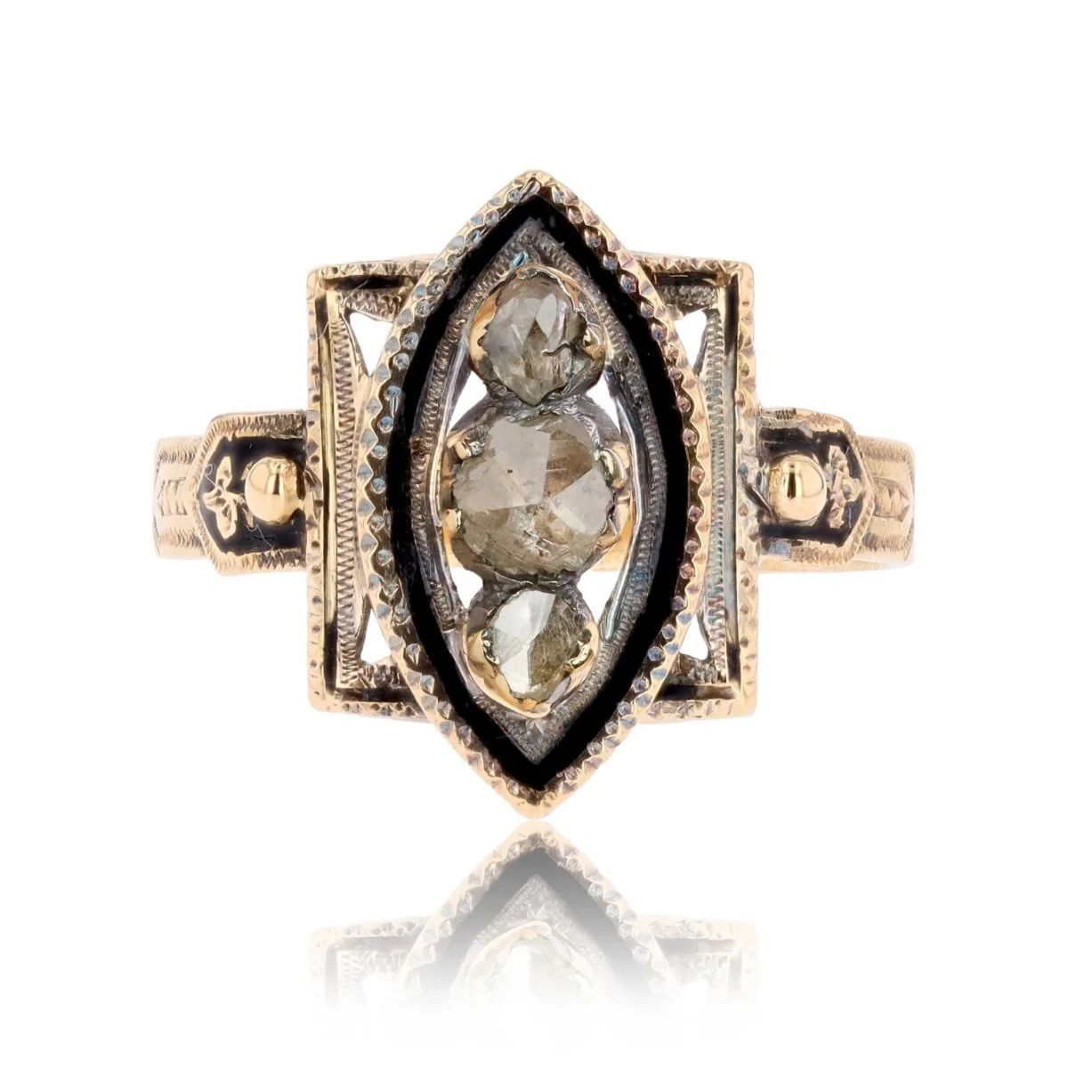 Bague ancienne en or rose et diamant