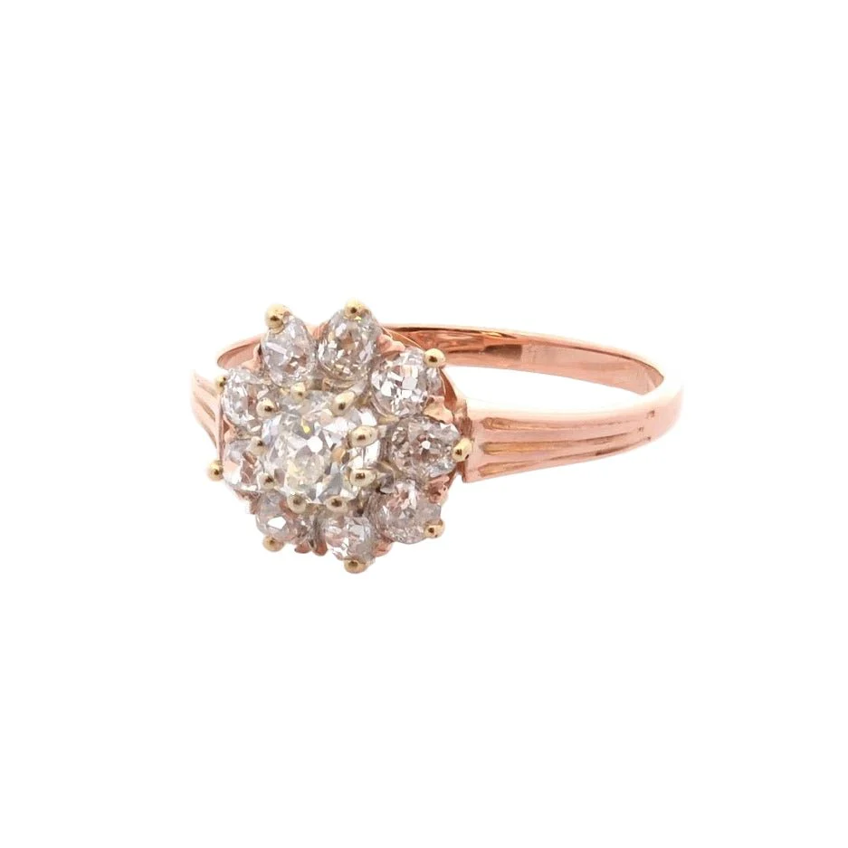 Bague Marguerite en or rose et diamants - Image 2
