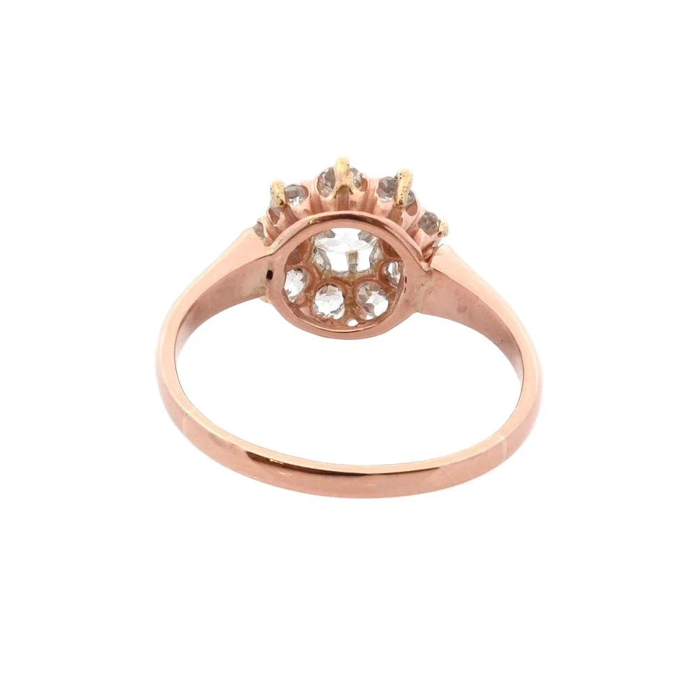 Bague Marguerite en or rose et diamants - Image 3